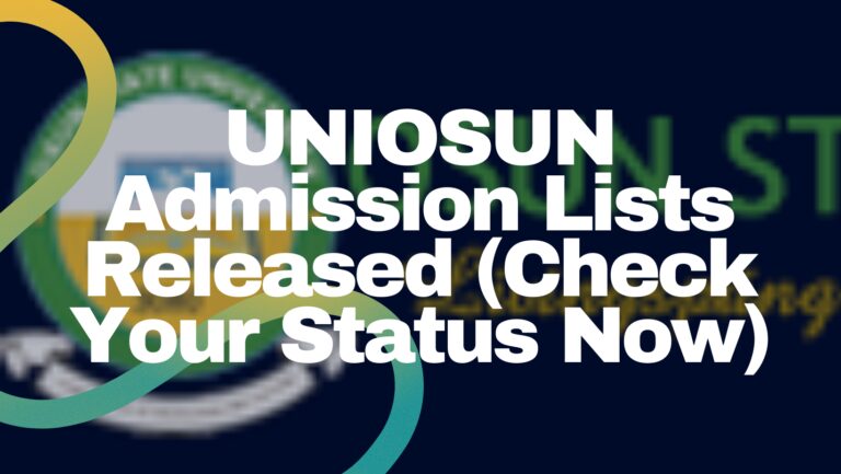 Uniosun Admission List For 2024 2025 Academic Session - Featured Image