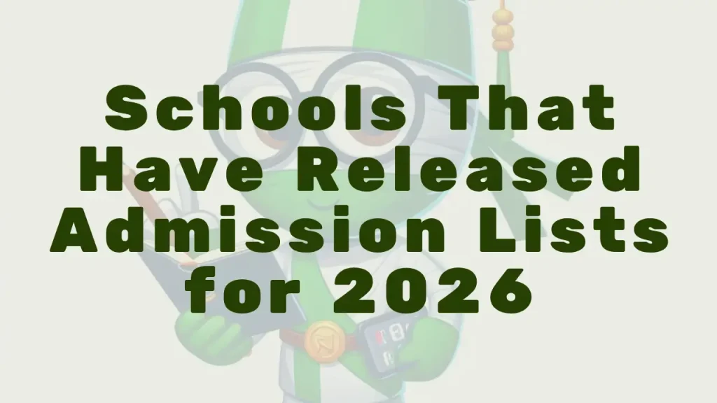 Schools Admission List Released - Featured Image